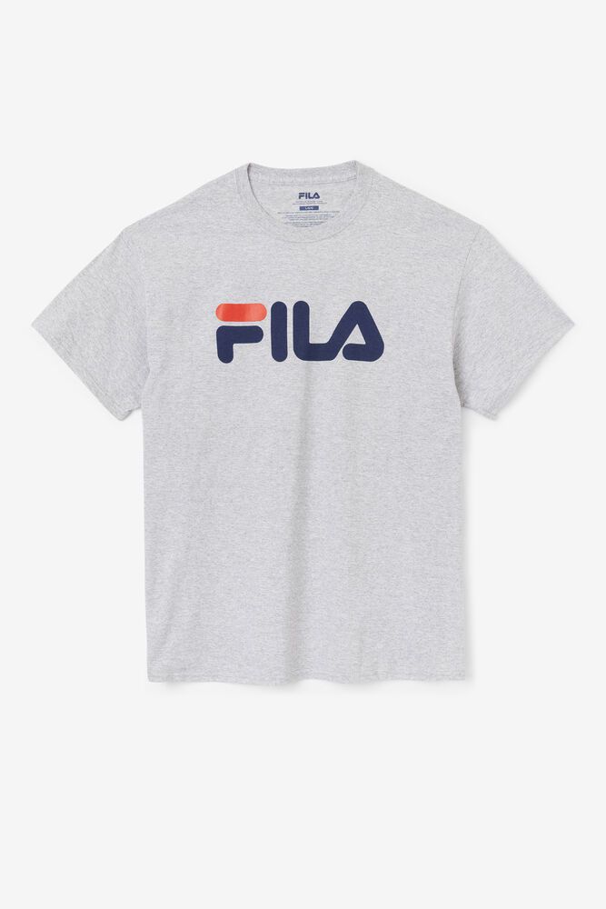 Fila T-Shirt Mens Grey - Logo - Philippines 5826497-QX